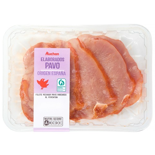 AUCHAN Pechuga de pavo adobada al pimentón al peso Producto Alcampo.