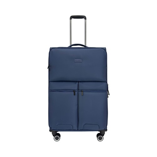 Maleta grande tipo trolley 8 ruedas  polysoft  75cm azul oscuro. AIRPORT