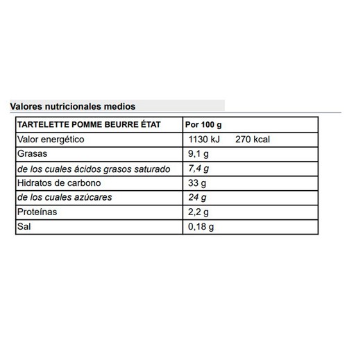 Tartaleta de manzana 100 g.