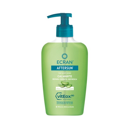 ECRAN Aftersun con aloe vera 100% puro y textura gel 200 ml.