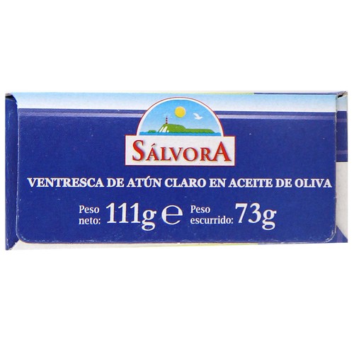SÁLVORA Ventresca de atún claro en aceite de oliva lata de 73 g.
