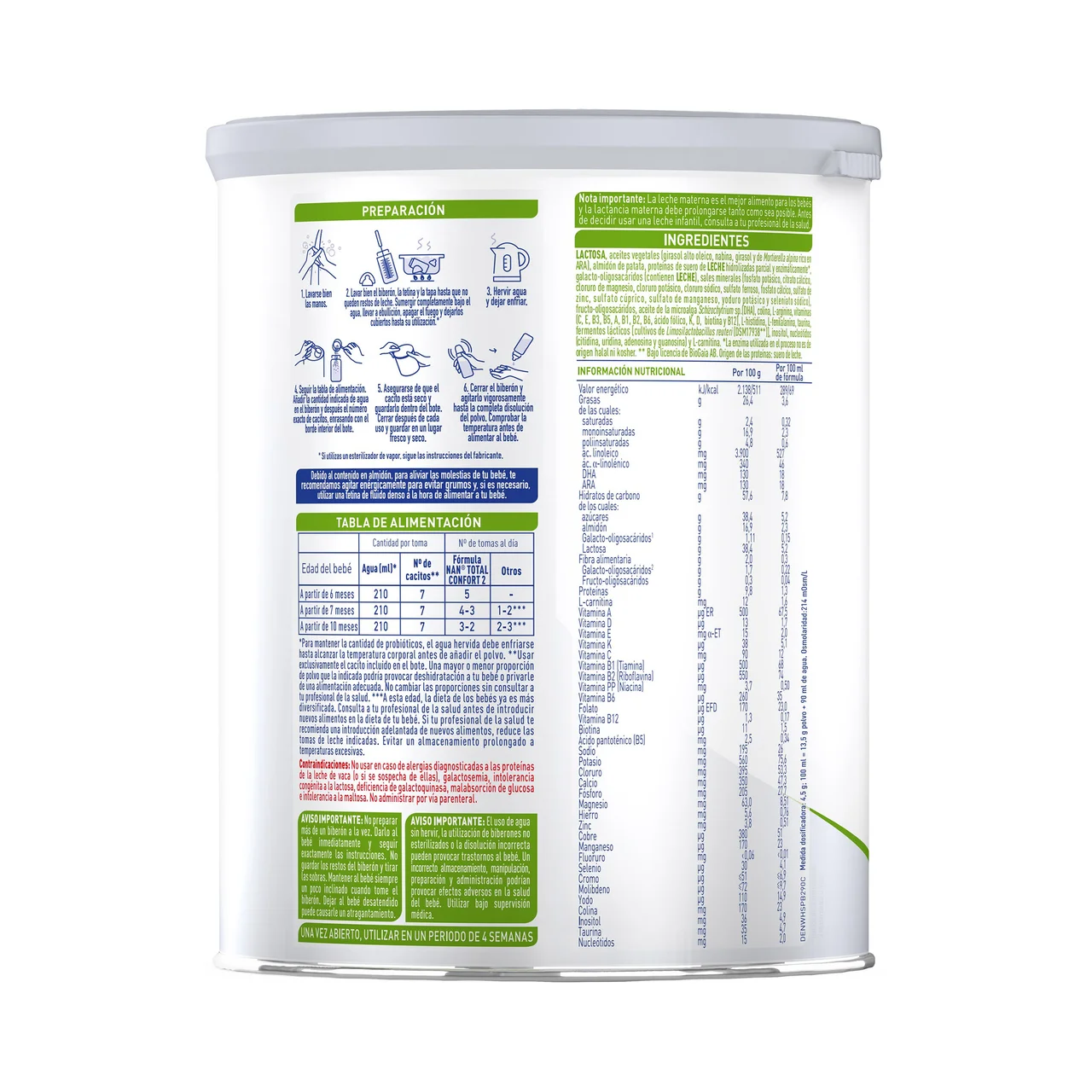 Expert pro total confort 2 Leche en polvo de continuación, a partir de 6 meses 800 g.