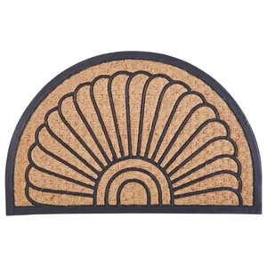 ACTUEL Felpudo (45 x 75 cm) de fibra de coco y goma, con forma de media luna.