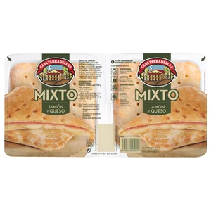 CASA TARRADELLAS Sandwich mixto (jamón y queso) 240 g.