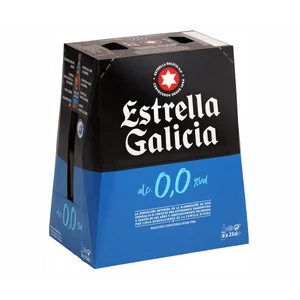 ESTRELLA GALICIA Cervezas sin alcohol (0,0% Vol.) pack de 6 botellas de 25 cl.