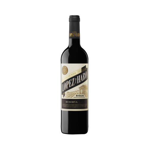 Vino tinto reserva con denominación de origen calificada Rioja LOPEZ DE HARO botella de 75 cl.