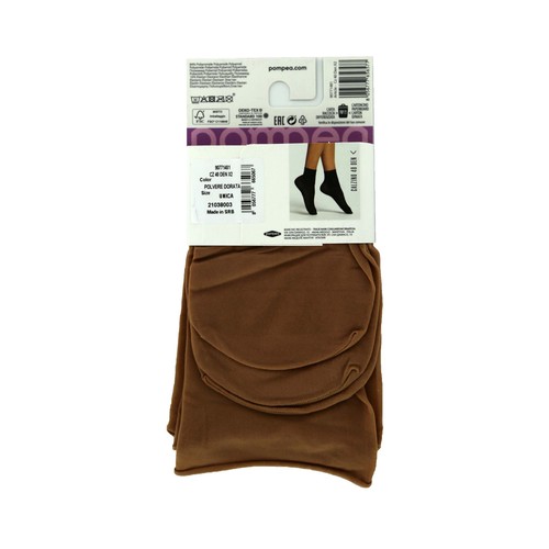 Pack de 2 pares de tobilleros, 40den, POMPEA, color polvere, talla única.