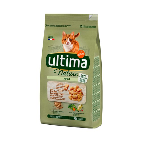 ULTIMA Pienso para gatos adultos a base de pollo, cereales y legumbres ULTIMA NATURE AFFINITY bolsa 1,25 kg.