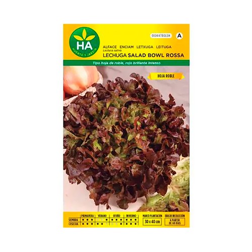 Semillas Lechuga salad bowl roja, HA HUERTO Y JARDÍN.