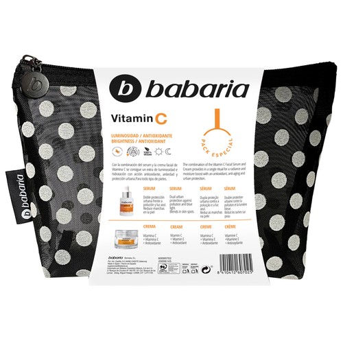 BABARIA Neceser con crema y sérum con vitamina C y acción iluminadora.