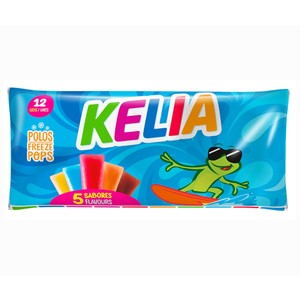 KELIA Bebidas refrescantes aromatizadas (golosinas para congelar con zumo de fruta) 12 uds. de 45 ml.