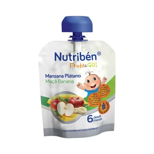 NUTRIBÉN Bolsita de fruta (manzana y plátano), a partir de 6 meses NUTRIBÉN Fruta & go! 90 g.