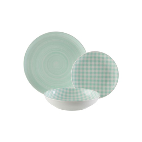 Plato postre vichy verde. VERSA HOME