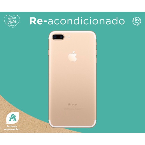 Smartphone 13.97cm (5,5") iPhone 7 Plus Oro (REACONDICIONADO), A10, 32GB, 1920 x 1080px, 12Mpx, iOS 10.