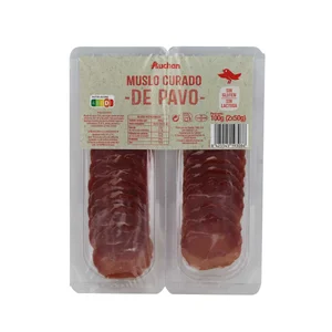 AUCHAN Lomo de pavo elaborado a base de muslo de pavo curado 100 g. Producto Alcampo