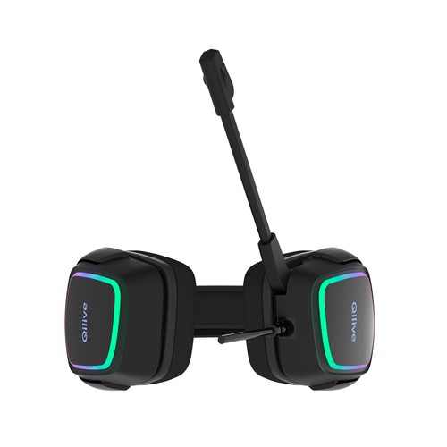 Auriculares tipo casco Q.3824 con cable, color negro, QILIVE