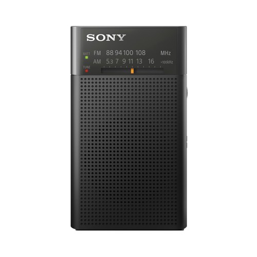 Radio portátil SONY ICF-P27 negra, sintonizador de radio AM/FM. 