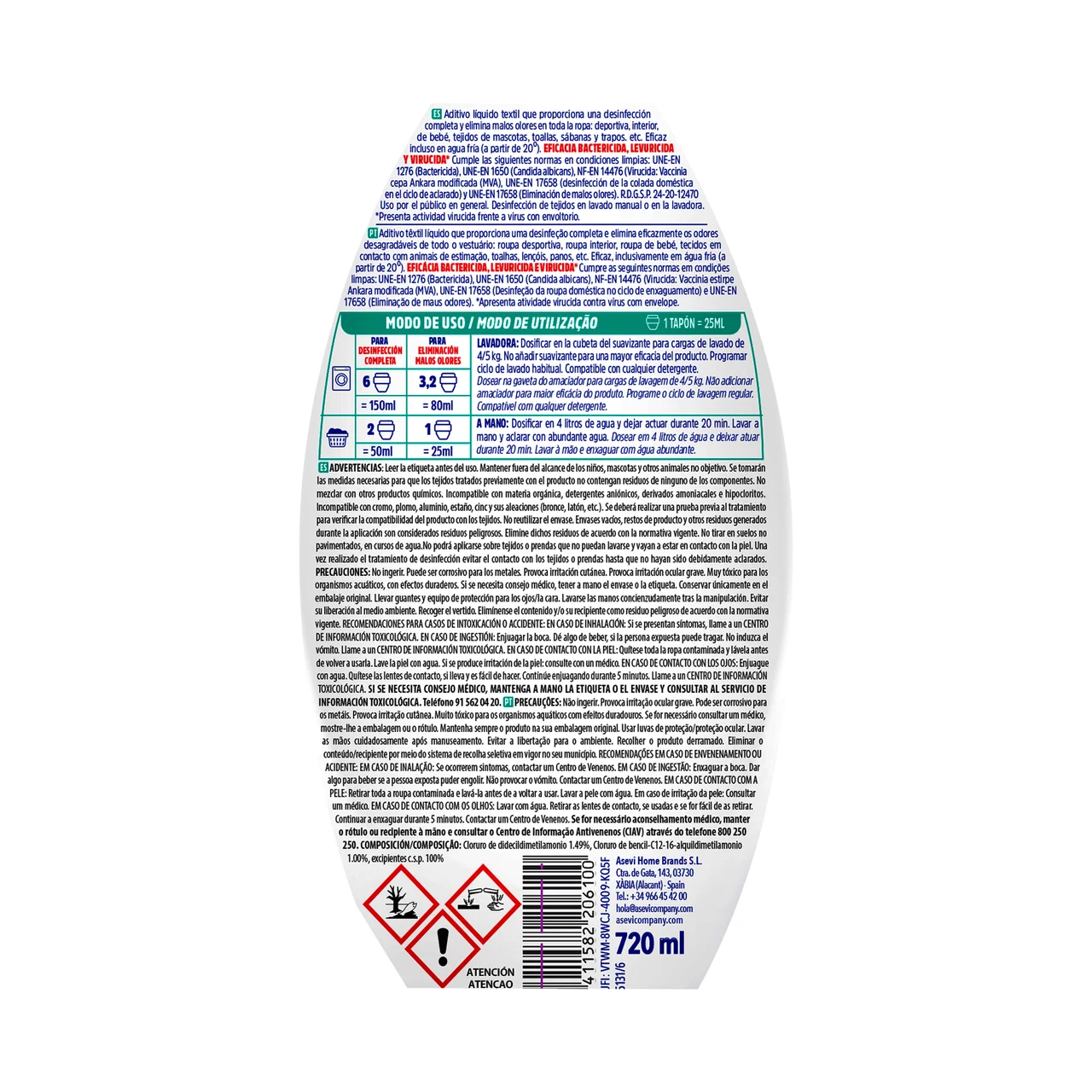 Higienizante textil 650 ml.