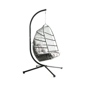 Sillón colgante plegable de Acero/Ratán sintético KACTUS REPUBLIC