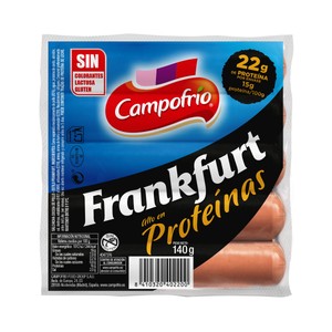 Imagen de CAMPOFRÍO Salchichas cocidas de pollo tipo Frankfurt con alto contenido en proteínas 140 g.
