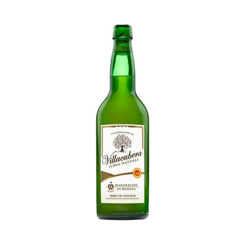 Sidra natural tradicional con denominación de origen Sidra de Asturias VILLACUBERA botella de 70 cl.