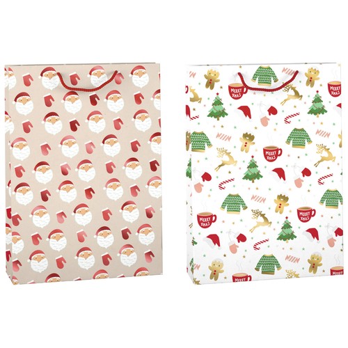 Bolsa de regalo tamaño XXL modelos surtidos Navidad, AUCHAN