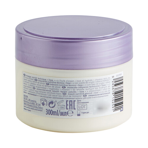 COSMIA Mascarilla nutritiva con aceite de argán para cabellos secos o difíciles de alisar COSMIA Lisse technique + 300 ml.