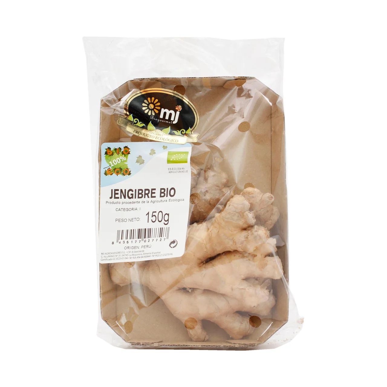 Jengibre ecológico HORTALIZA bja 150 g.