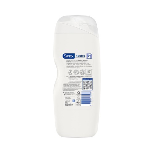 SANEX Sin neutro Gel nutritivo para ducha o baño, para piel seca 600 ml.