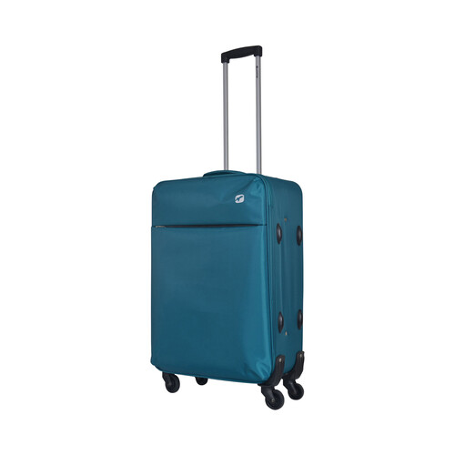 Maleta mediana soft de viaje de color verde de 65 cm y 4 ruedas ABS, AIRPORT ALCAMPO.