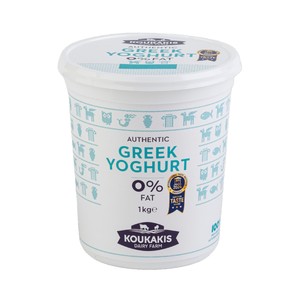 Yogur griego natural desnatado (0% materia grasa) 1 kg .