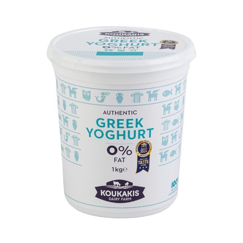 KOUKAKIS Yogur griego natural desnatado (0% materia grasa) 1 kg .