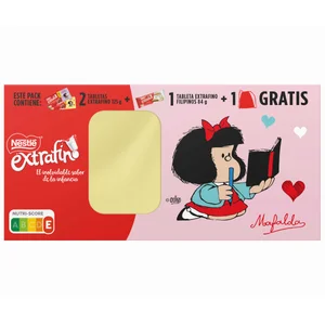 NESTLÉ Chocolate con leche extrafino y mochila de Mafalda 3 uds. 334 g.