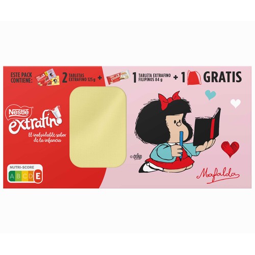 NESTLÉ Chocolate con leche extrafino y mochila de Mafalda 3 uds. 334 g.