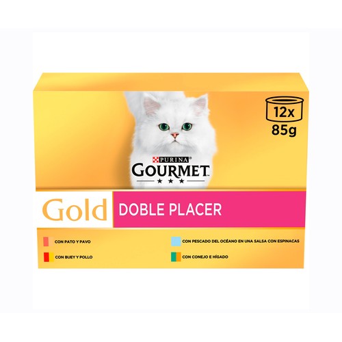 PURINA GOURMET Gold  Comida para gatos húmeda a base de buey y pollo PURINA GOURMET 12 uds. 85 g.