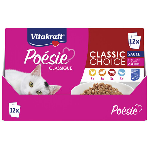 VITAKRAFT Pienso húmedo para gatos a base de carne en salsa VITAKRAFT Poesie Classic 12x85 gr.