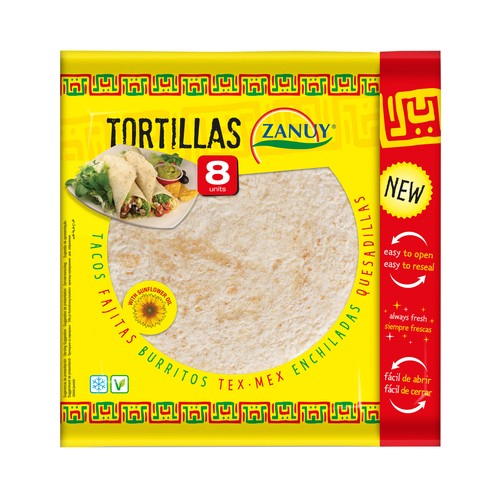 Tortillas de harina de trigo ZANUY 8 uds.