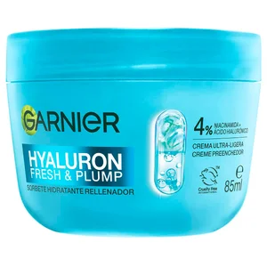 GARNIER Hyaluron fresh & plump Crema ultra ligera, hidratante y rellenadora 85 ml.