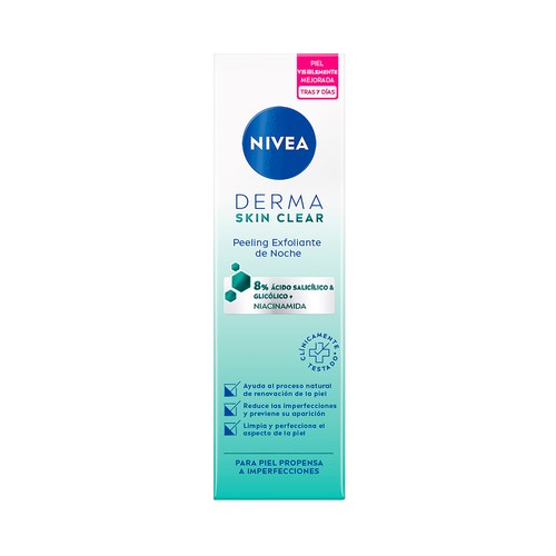 NIVEA Derma skin clean Peeling exfoliante de noche para pieles propensas a imperfecciones  40 ml.