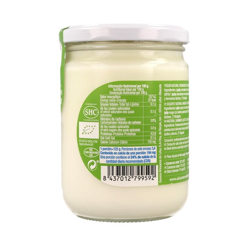 CANTERO DE LETUR Yogur de cabra ecológico CANTERO DE LETUR 420 gr.