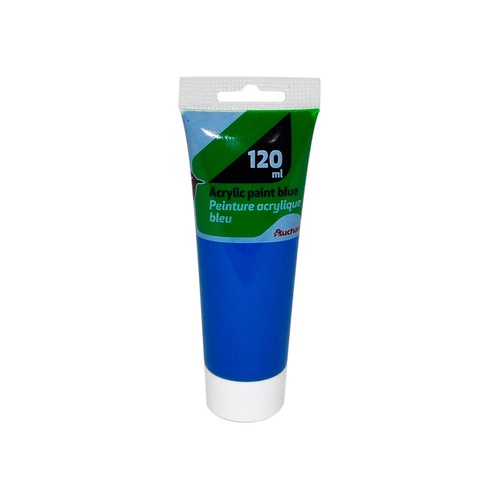 Acrilico color azul neón, 120 ml. AUCHAN.