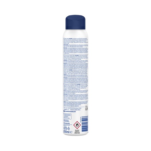 SANEX Men invisible Desodorante en spray para hombre anti traspirante hasta 72 horas 200 ml.