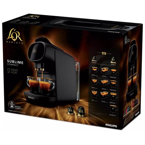 Cafetera de cápsulas PHILIPS L´OR Barista Sublime LM9012/60 negro, 19 bar, 1 ó 2 tazas.