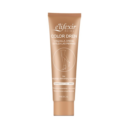 E"LIFEXIR Gel de maquillaje para piernas con acción drenante y reafirmante E´LIFEXIR Color dren 150 ml.