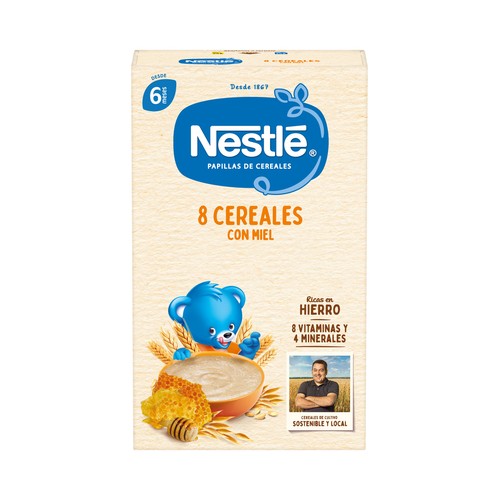 NESTLÉ Papilla de 8 cereales con miel a partir de 6 meses 475 g.