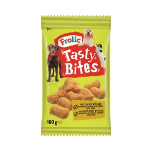 FROLIC Bocaditos con sabor a carne para perros adultos FROLIC 180 g.