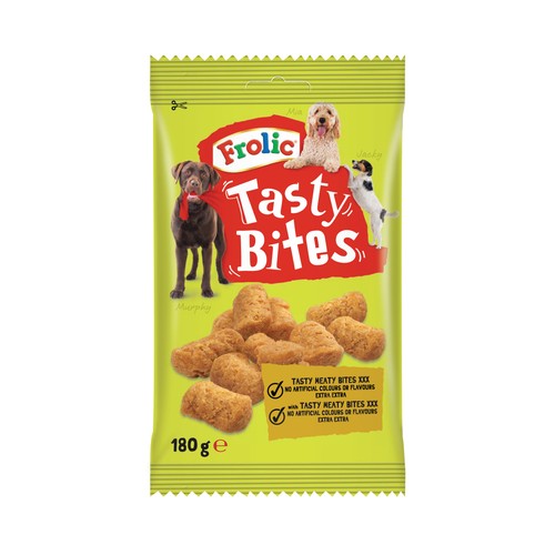FROLIC Bocaditos con sabor a carne para perros adultos FROLIC 180 g.