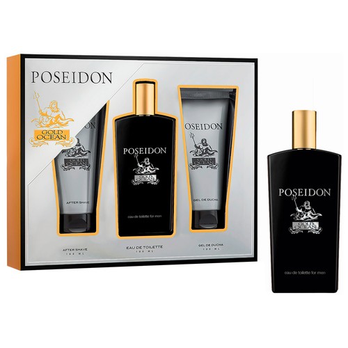 POSEIDON Gold ocean Estuche regalo para hombre con colonia, gel y after shave.