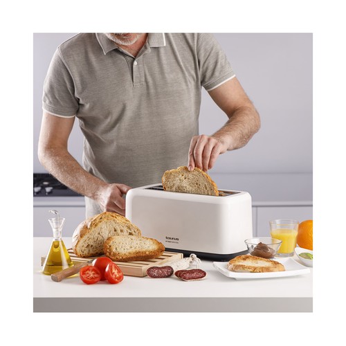 Tostador con dos ranuras extra largas TAURUS MyToast Duplo Cool, 6 niveles de tostado, bandeja recogemigas.