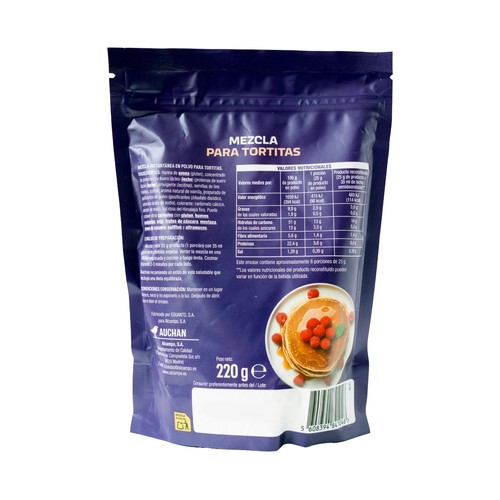 PRODUCTO ALCAMPO Eat & move Preparado de tortitas vainilla 220 g.